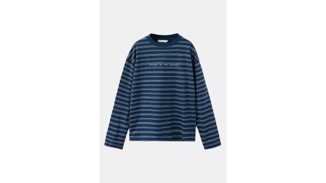 MANGO Kids Striped Oversized T-Shirt