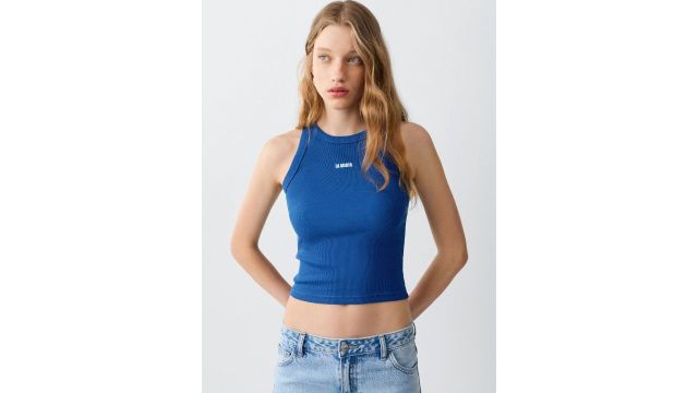 MANGO MNG Knitted Fitted Crop Top