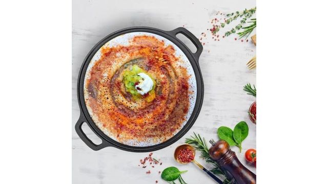 MINIMART Pre-Seasoned Cast Iron Tawa