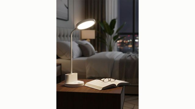 MPROW LED Desk Lamp with Pen Holder and Phone Stand Eye-Caring Study Lamp Table Lamps