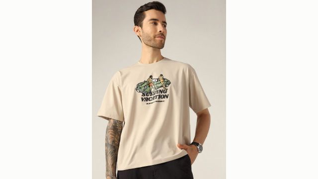 Monotone Men Printed Boxy T-shirt