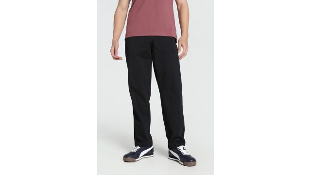 PUMA Black Solid Full Length Athleisure Men Regular Fit Track Pant