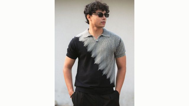 Powerlook Men Self Design Polo Collar Cotton T-shirt