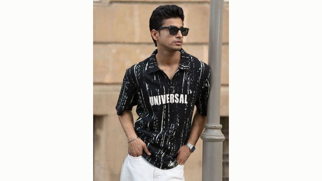 Powerlook Printed Polo Collar Oversized T-shirt