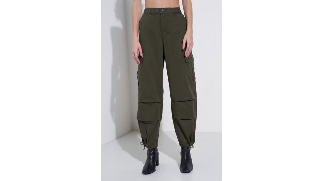 SF JEANS Olive Solid Full Length Casual Women Relaxed Fit Joggers