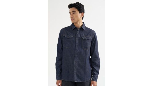 SF Jeans Indigo Rinse Western Button-up Shirt