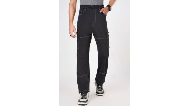 STREET 808 Black Solid Full Length Casual Men Track Pant