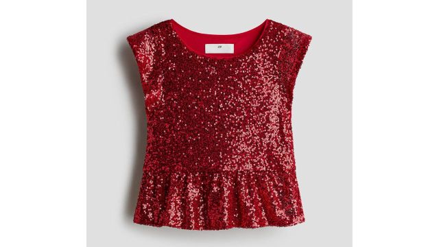 Sequined Peplum Top