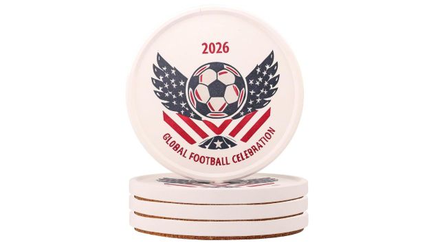 Soccer Theme Drink Coasters Set