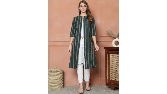 CORSICA Striped Cotton Longline Shrug