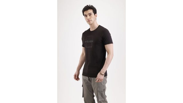 WROGN Black Printed Slim Fit T-Shirt