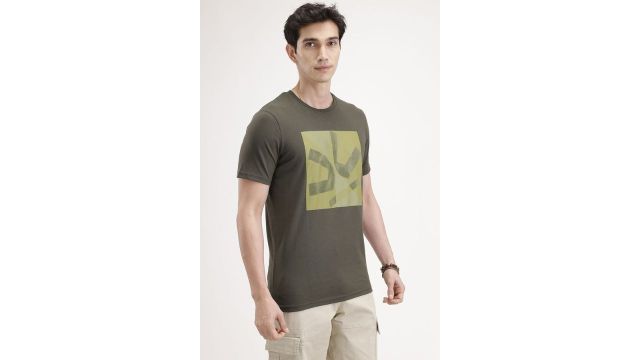 WROGN Olive Printed Slim Fit T-Shirt