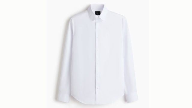 White Slim Fit Easy-Iron Shirt