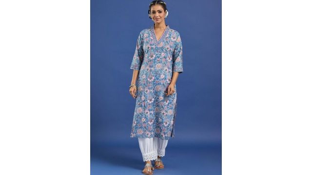 Women Floral Printed Indie Florals Kurta