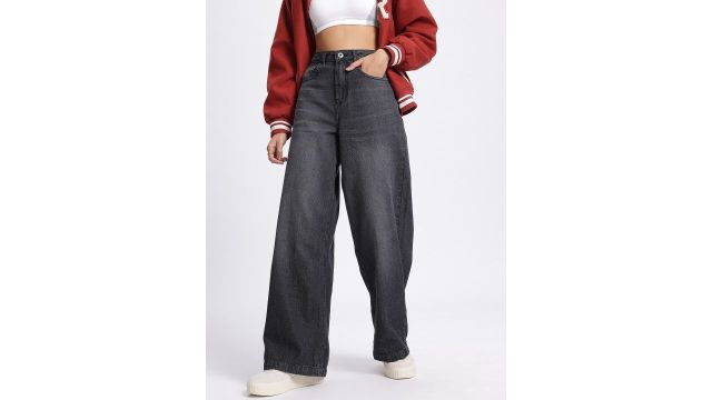 glitchez Women Wide Leg Slit Jeans