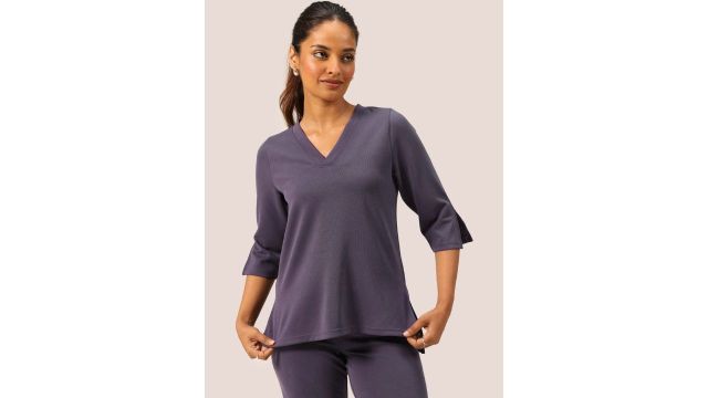 Blissclub PetalRib Slit Sleeve Top