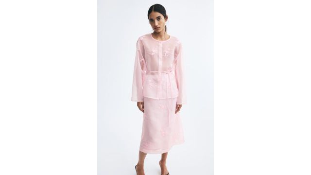 Embroidered Organza Blouse