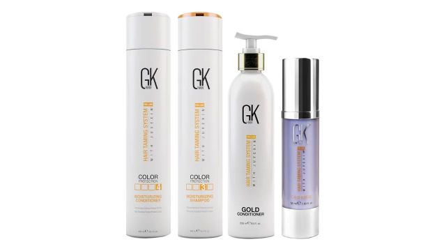 GK Hair Moisturizing Shampoo and Conditioner (300 ml) with Cashmere (50 ml) and Gold Conditioner (250 ml)