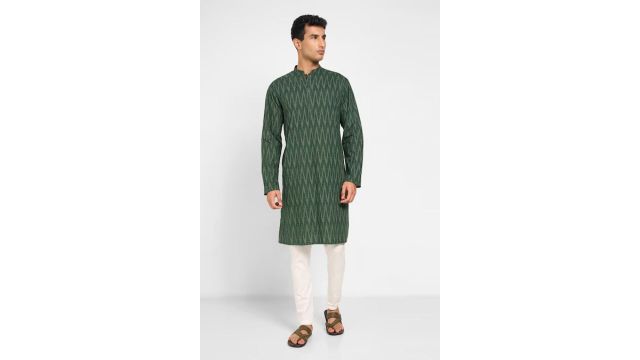 Green Ikat Long Kurta