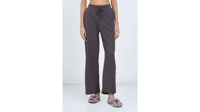 Grey Solid Drawstring Sleep Pyjamas