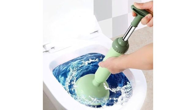 High-Pressure Toilet Plunger and Drain Blaster