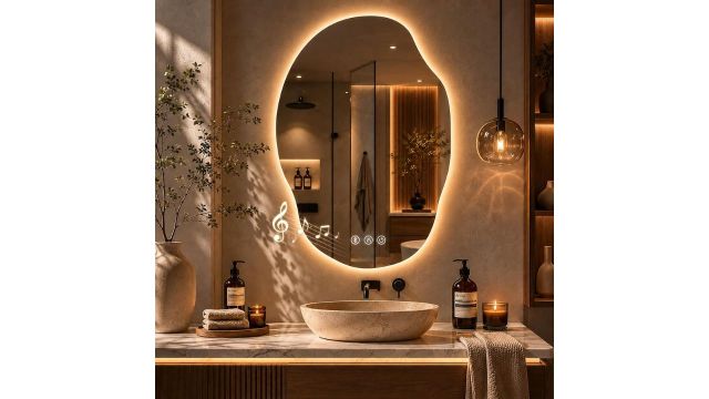 Irregular LED Bathroom Mirror with Bluetooth