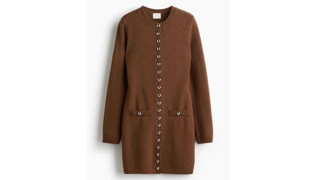 Knitted Button-front Dress