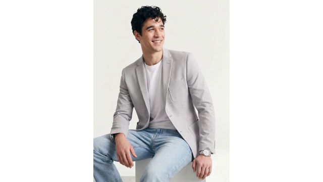 Mast & Harbour Self Design Notched Lapel Collar Single-Breasted Casual Blazer