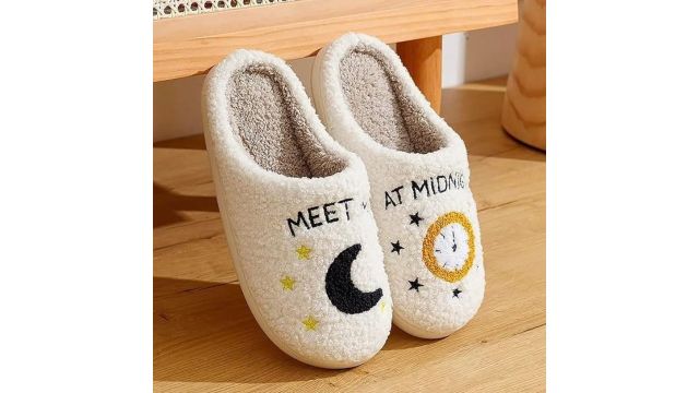 Meet Me at Midnight Fuzzy Slippers