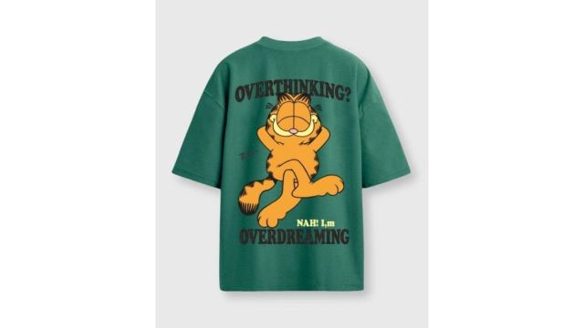 Nap Chief Kids Unisex Garfield Overdreaming Printed Pure Cotton Oversized T-shirt