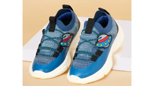 Navy Textured Flyknit Boys Casual Shoes