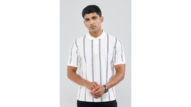 Off-White Striped Slim Fit Polo T-Shirt