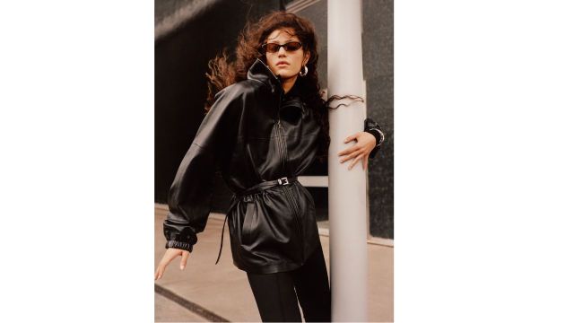 Oversized Drawstring-waist Jacket