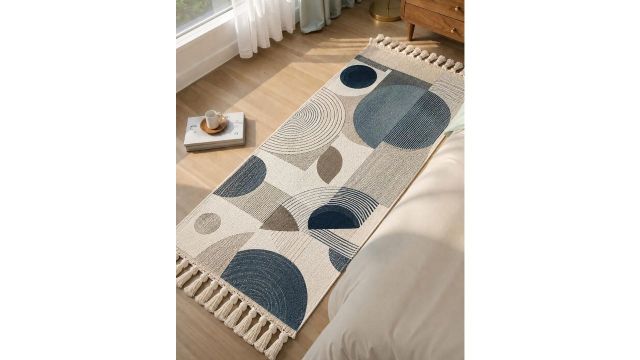 Printed Cotton Bedside Runner Rug
