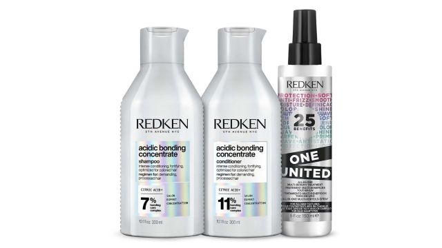 Redken Acidic Bonding Concentrate Shampoo, Conditioner and Leave-In Treatment Combo