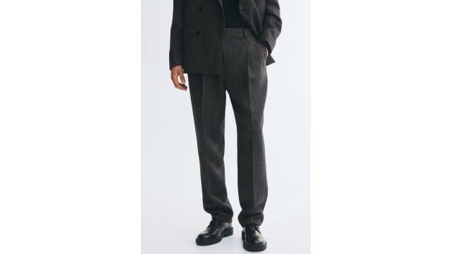 Regular Fit Wool Suit Trousers
