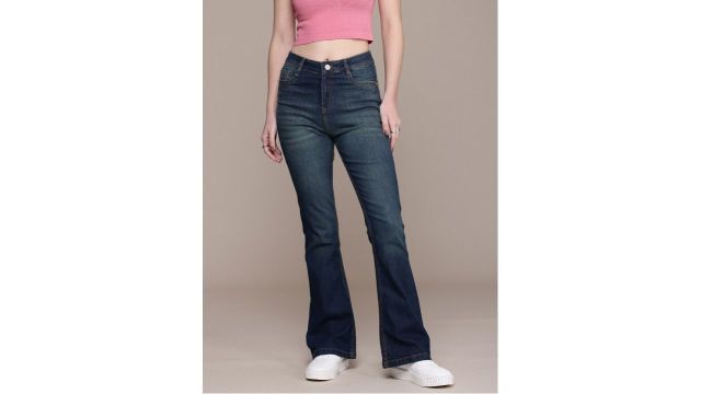 Roadster The Life Co. Women Flared High-Rise Light Fade Clean Look Stretchable Jeans