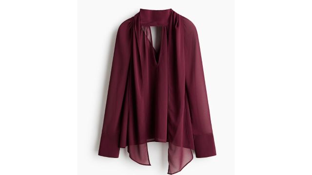 Scarf-collar Blouse