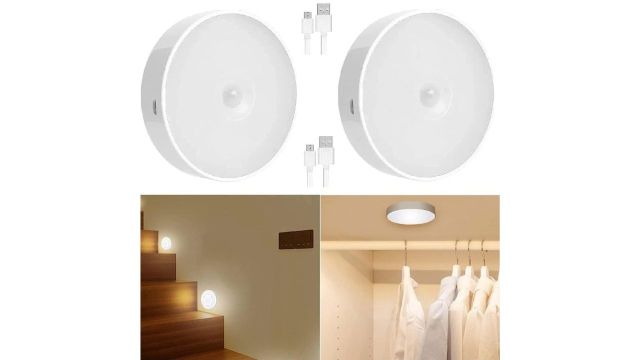 Selemi Rechargeable Motion Sensor Lights Pack of 2