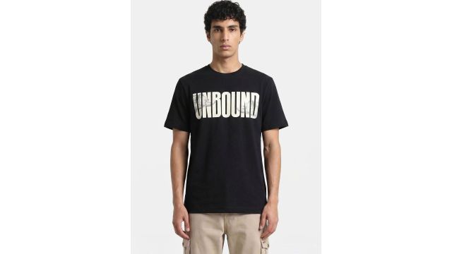 THE BEAR HOUSE Men Cotton Regular Fit Typography Print Round Neck T-Shirt