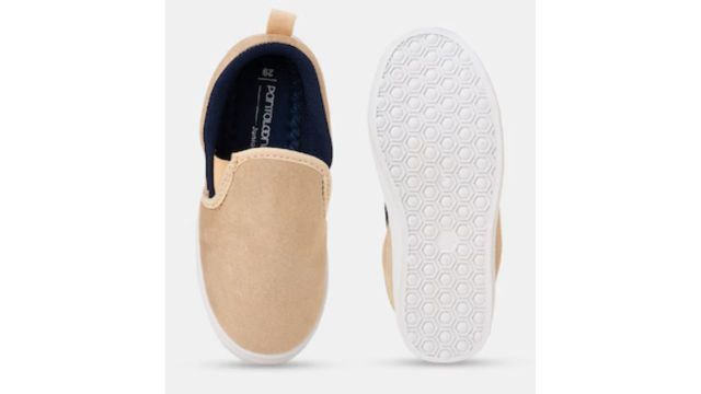 Tan Suede-Look Slip-On Casual Shoes