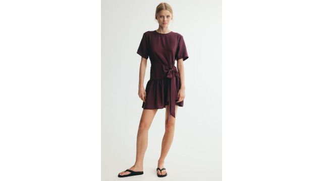 Tie-detail Viscose-blend Dress