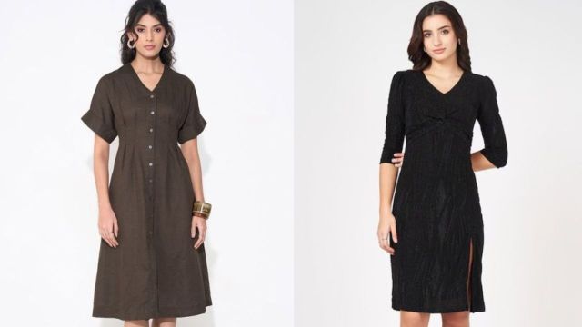 Top solid midi dresses in colours worth considering