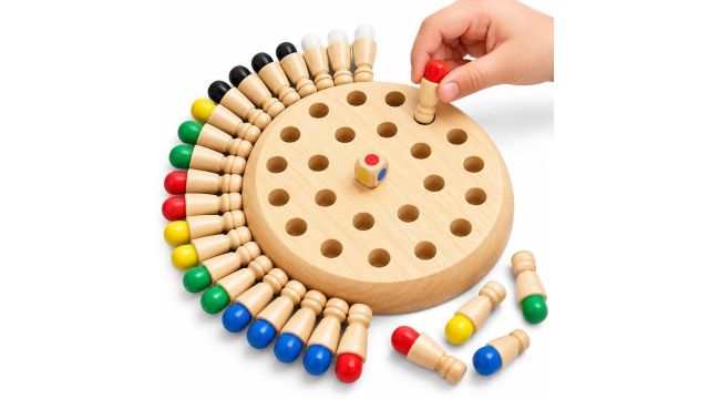 Toy Imagine Wooden Colour Memory Chess Game