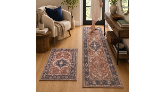 Washable Vintage Rug Set of 2